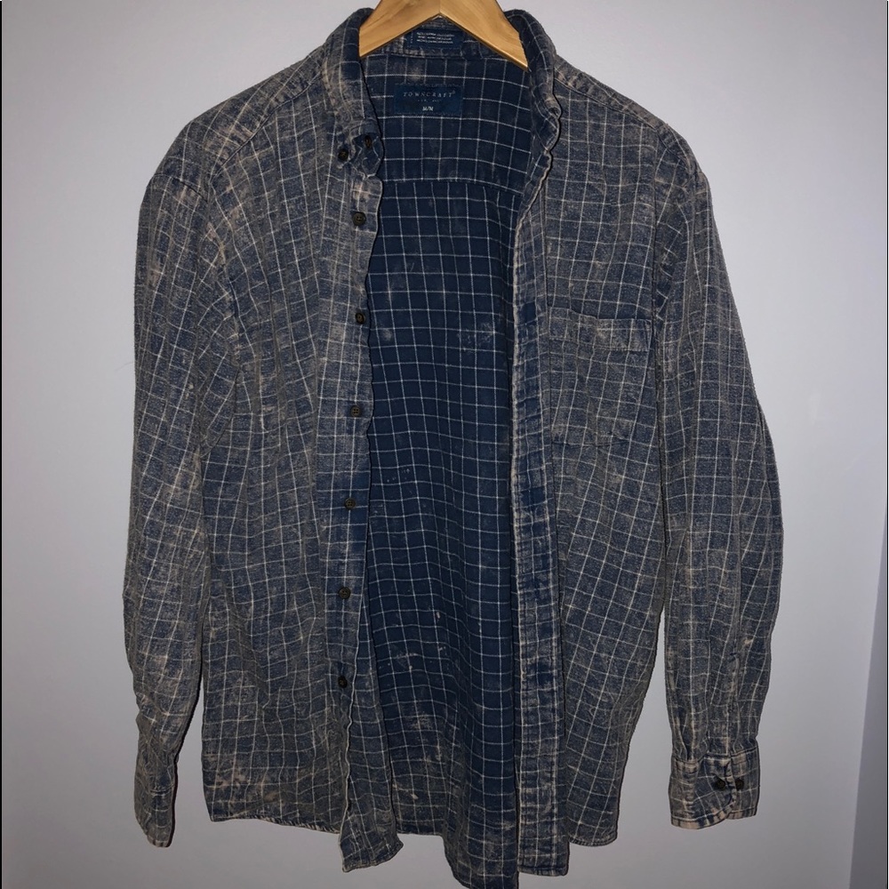 Vintage Distressed Blue Flannel